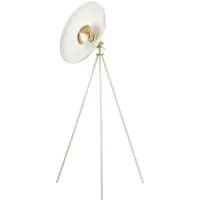 Milan Tripod Floor Lamp - White, Brushed Brass