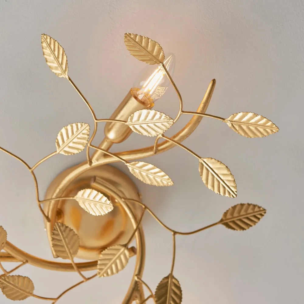 Modena 3 Light Flush Ceiling Light - Gold Leaf