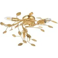 Modena 3 Light Flush Ceiling Light - Gold Leaf