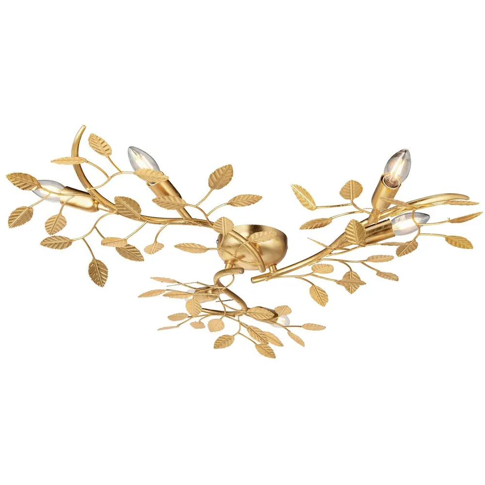 Modena 6 Light Flush Ceiling Light - Gold Leaf
