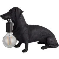 Modica Table Lamp with Dog Figurine - Black