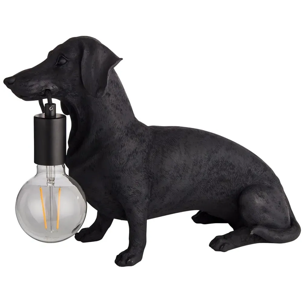Modica Table Lamp with Dog Figurine - Black image