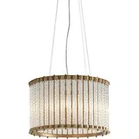 Naples Ribbed Glass Pendant Light - Gold