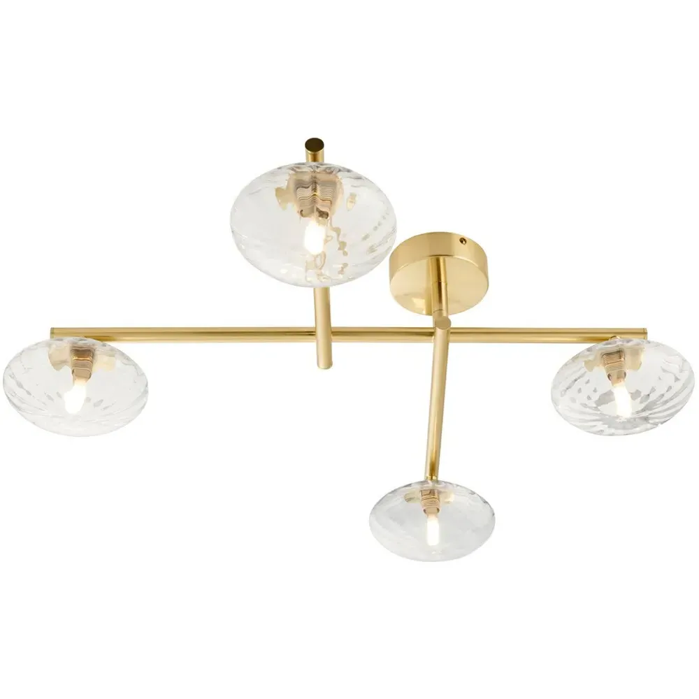 Oristano 4 Light Semi Flush Ceiling Light - Brown