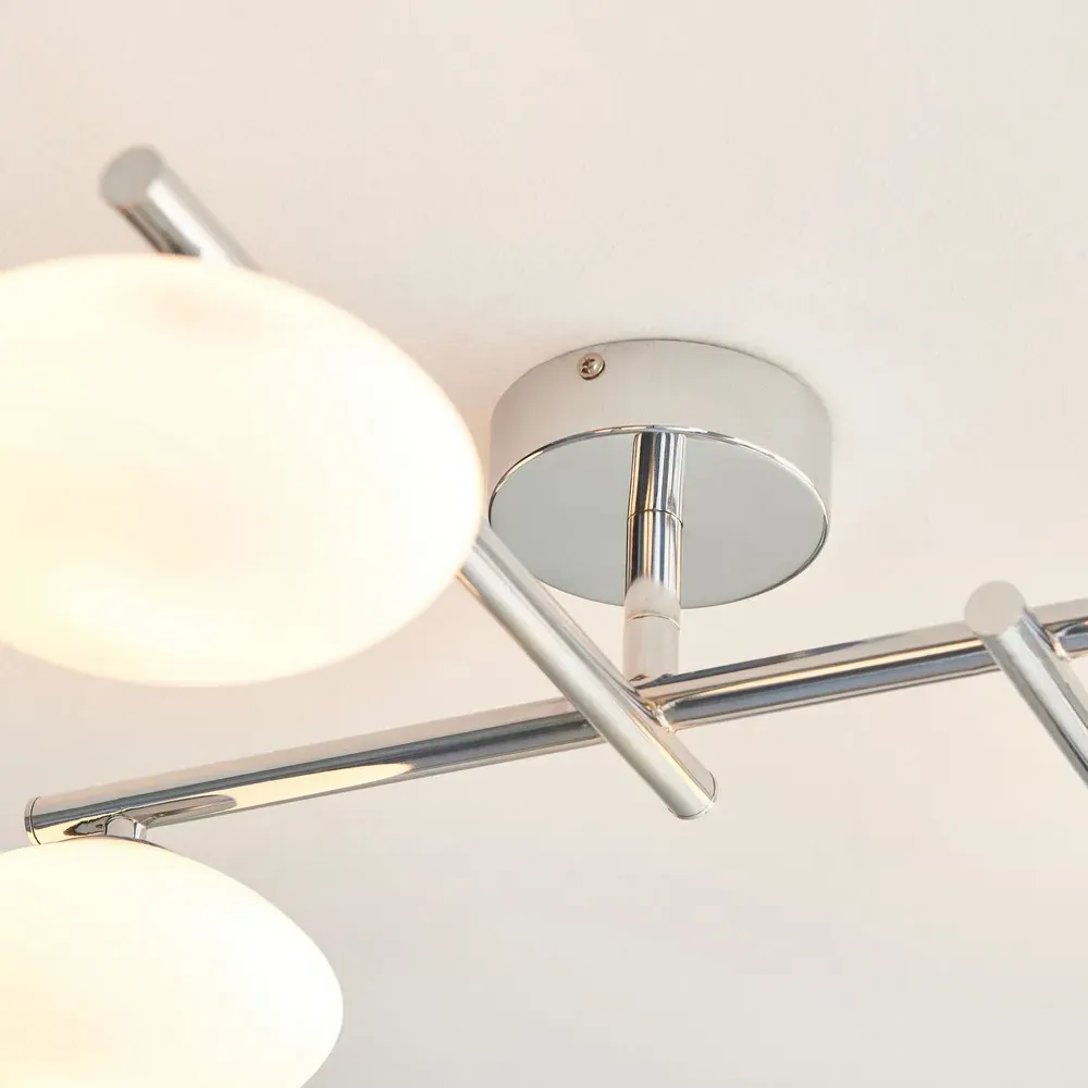 Oristano 4 Light Semi Flush Ceiling Light - Silver