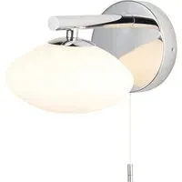 Oristano Opal Glass Bathroom Wall Light - Silver, Chrome