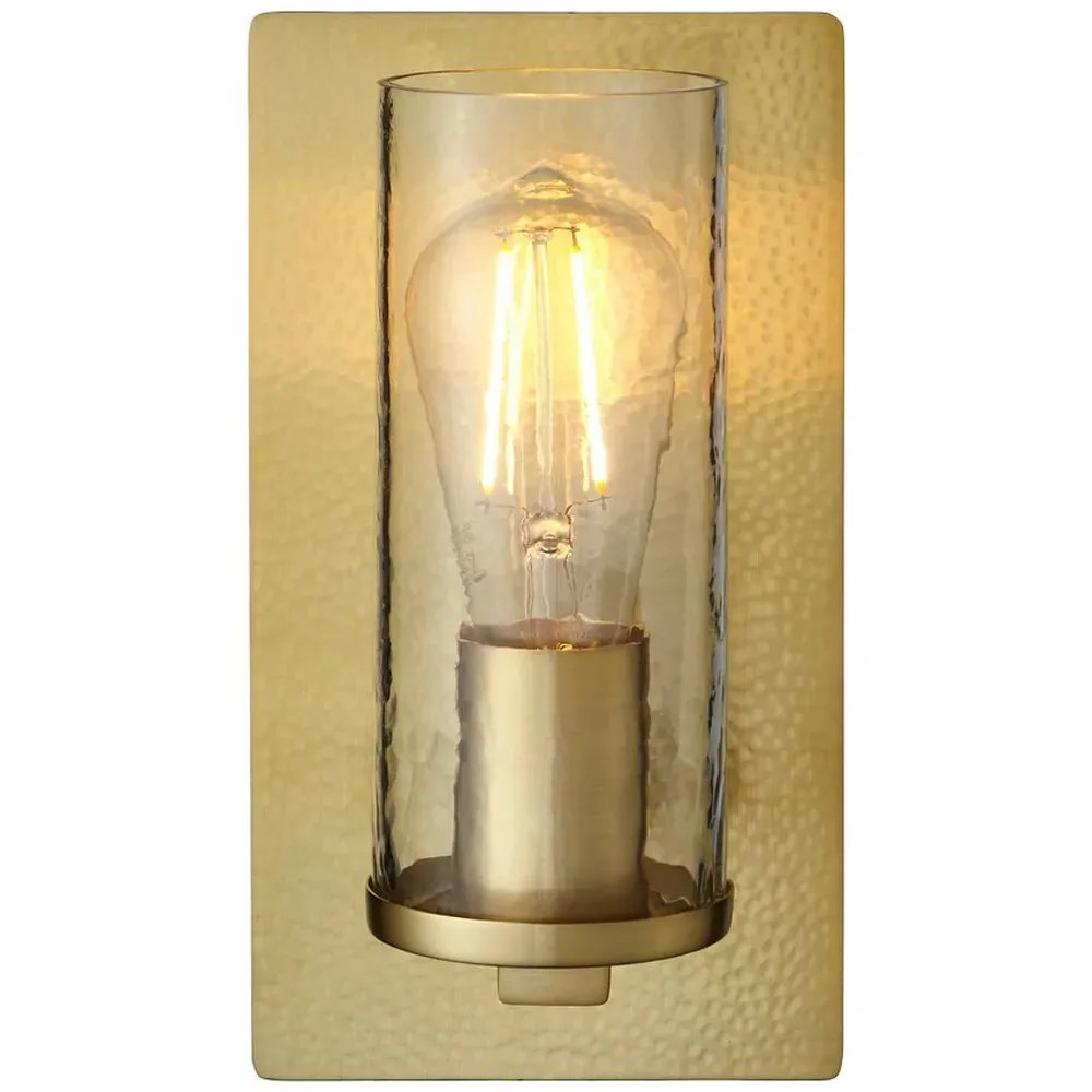 Palermo Hammered Wall Lamp - Brass, Glass