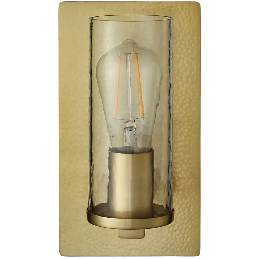 Palermo Hammered Wall Lamp - Brass, Glass image