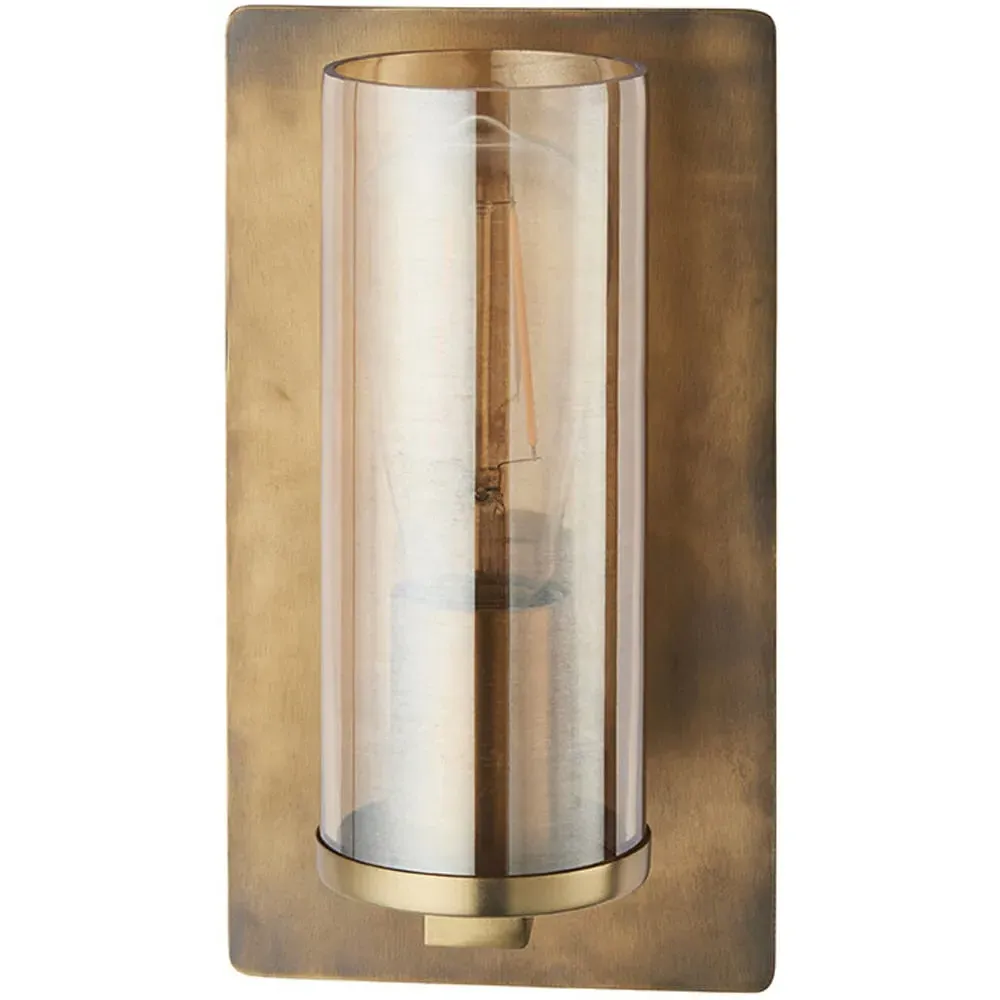 Palermo Wall Lamp - Brass Patina, Champagne Glass image