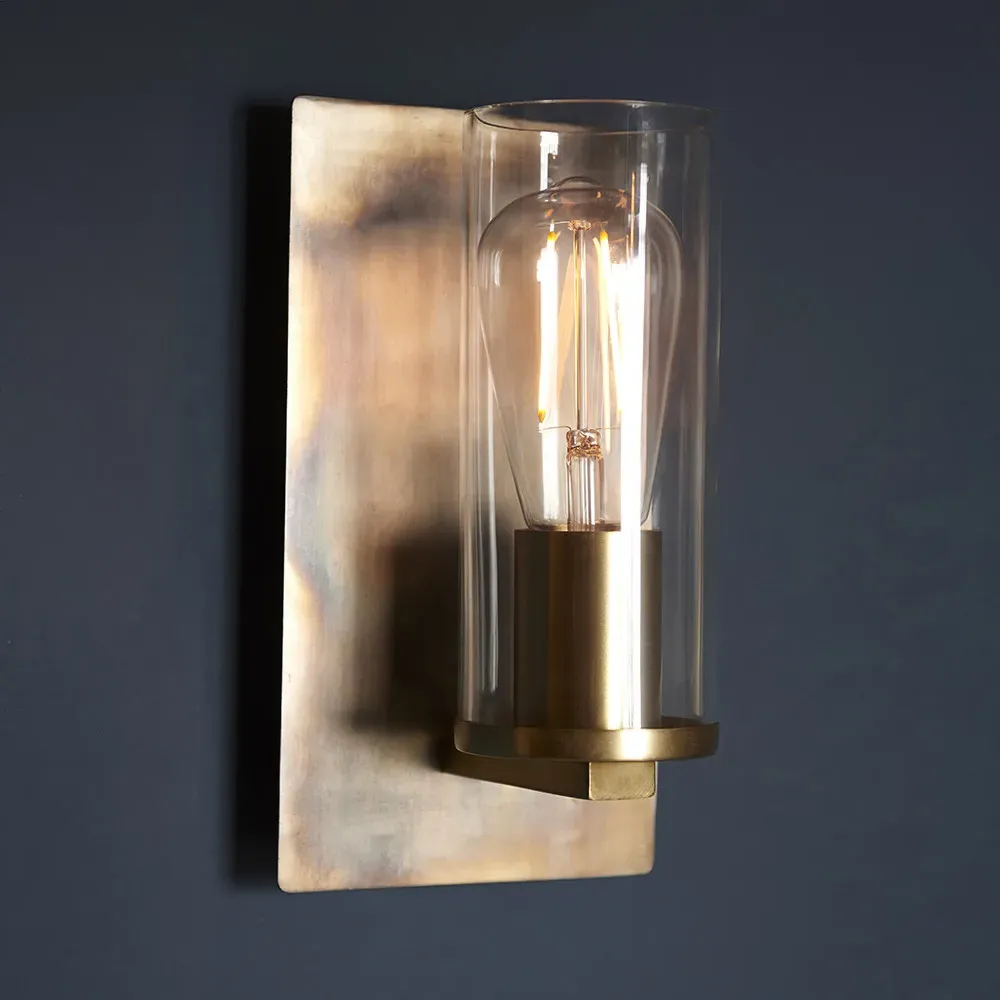 Palermo Wall Lamp - Bronze Patina, Clear Glass