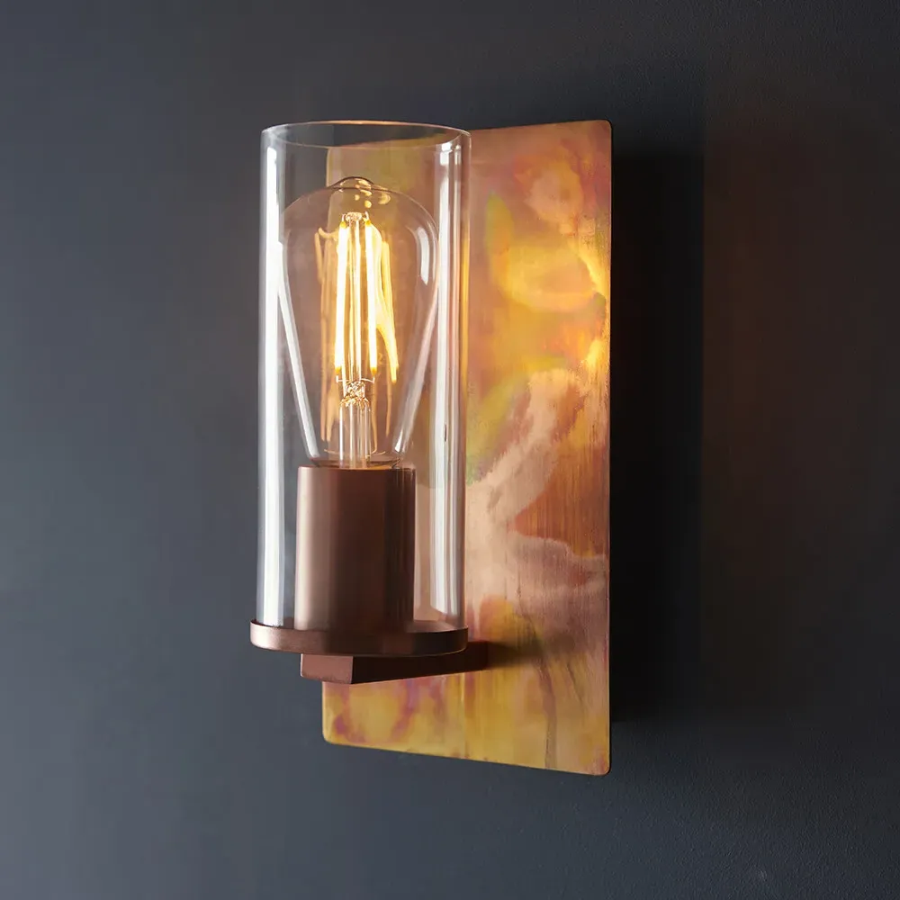 Palermo Wall Lamp - Copper Patina, Clear Glass