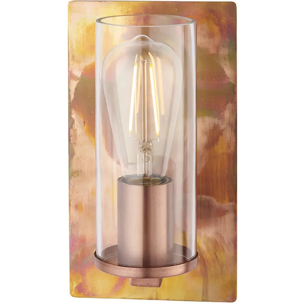 Palermo Wall Lamp - Copper Patina, Clear Glass