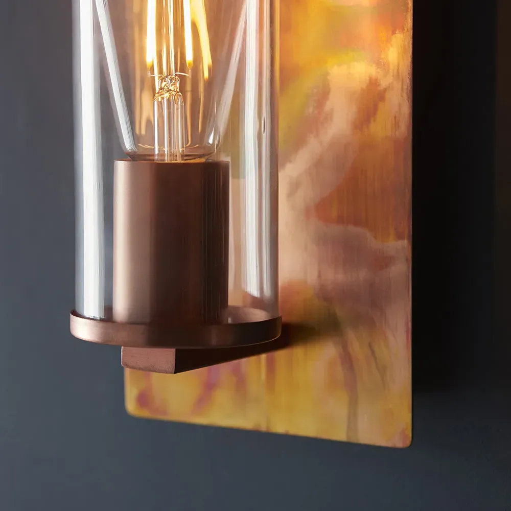 Palermo Wall Lamp - Copper Patina, Clear Glass