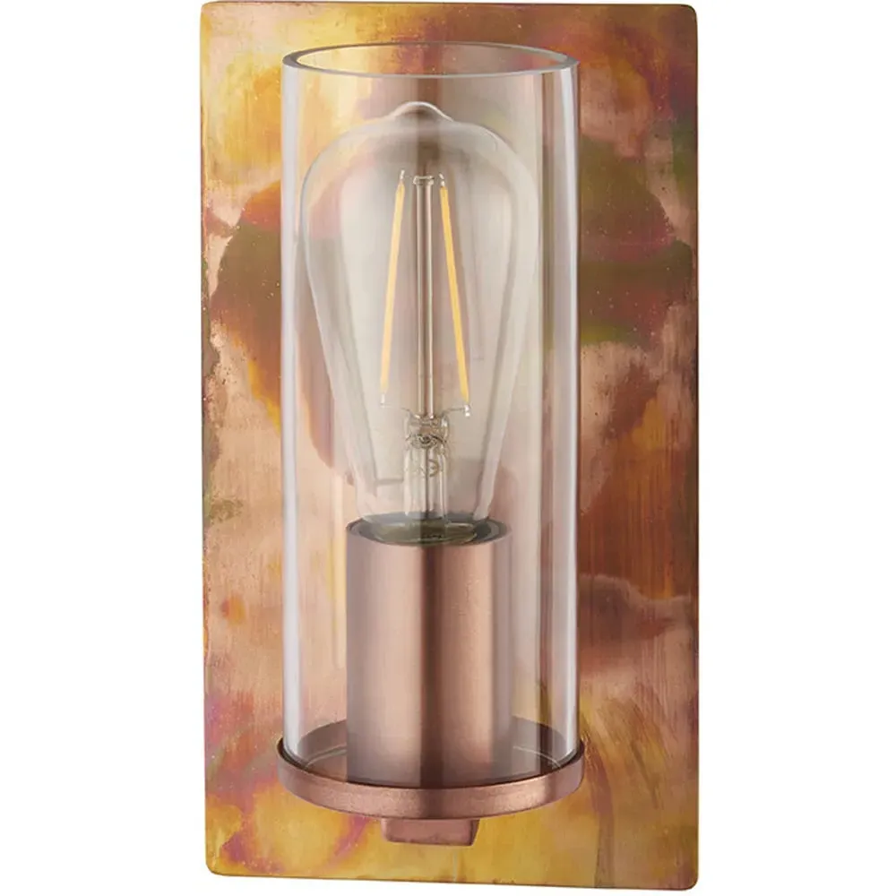 Palermo Wall Lamp - Copper Patina, Clear Glass