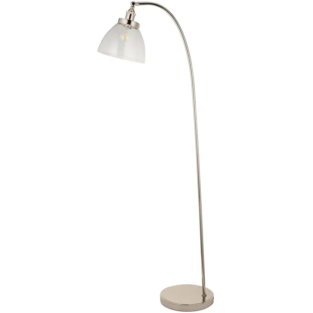 Parma Floor Lamp - Bright Nickel, Clear Glass image