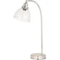 Parma Table Lamp - Bright Nickel, Clear Glass