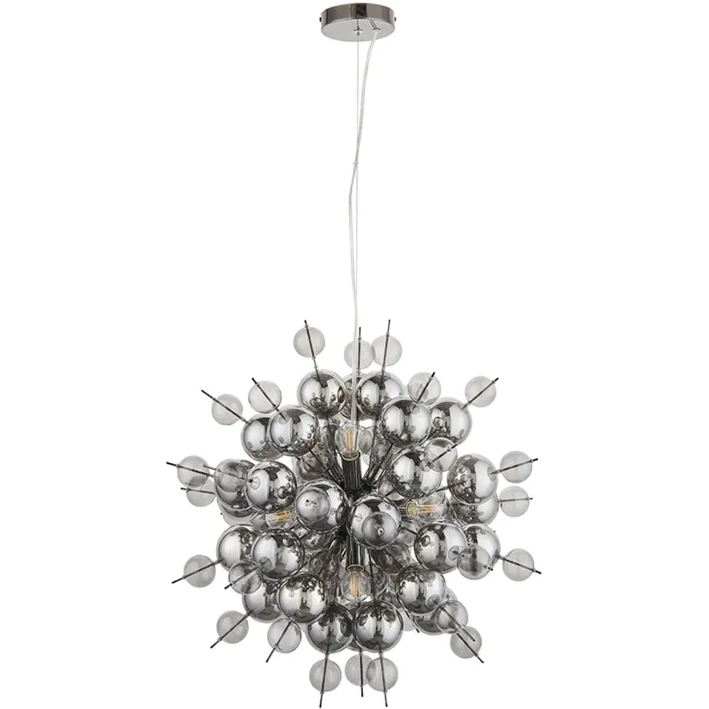 Pavia 9 Light Ceiling Pendant - Black, Tinted Glass image