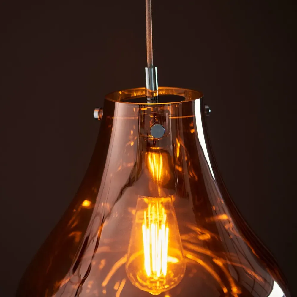 Perugia Pendant Ceiling Lamp - Copper, Metallic Glass