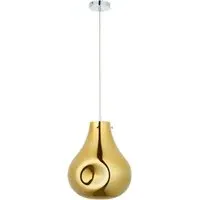 Perugia Pendant Ceiling Lamp - Gold, Metallic Glass