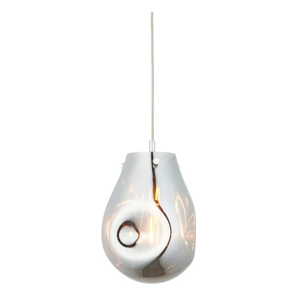 Perugia Small Pendant Ceiling Lamp - Chrome, Metallic Glass
