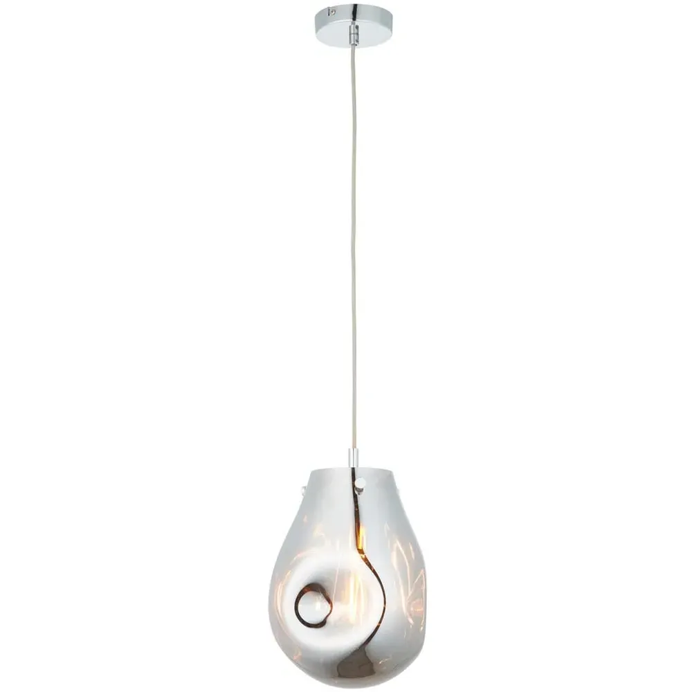 Perugia Small Pendant Ceiling Lamp - Chrome, Metallic Glass image