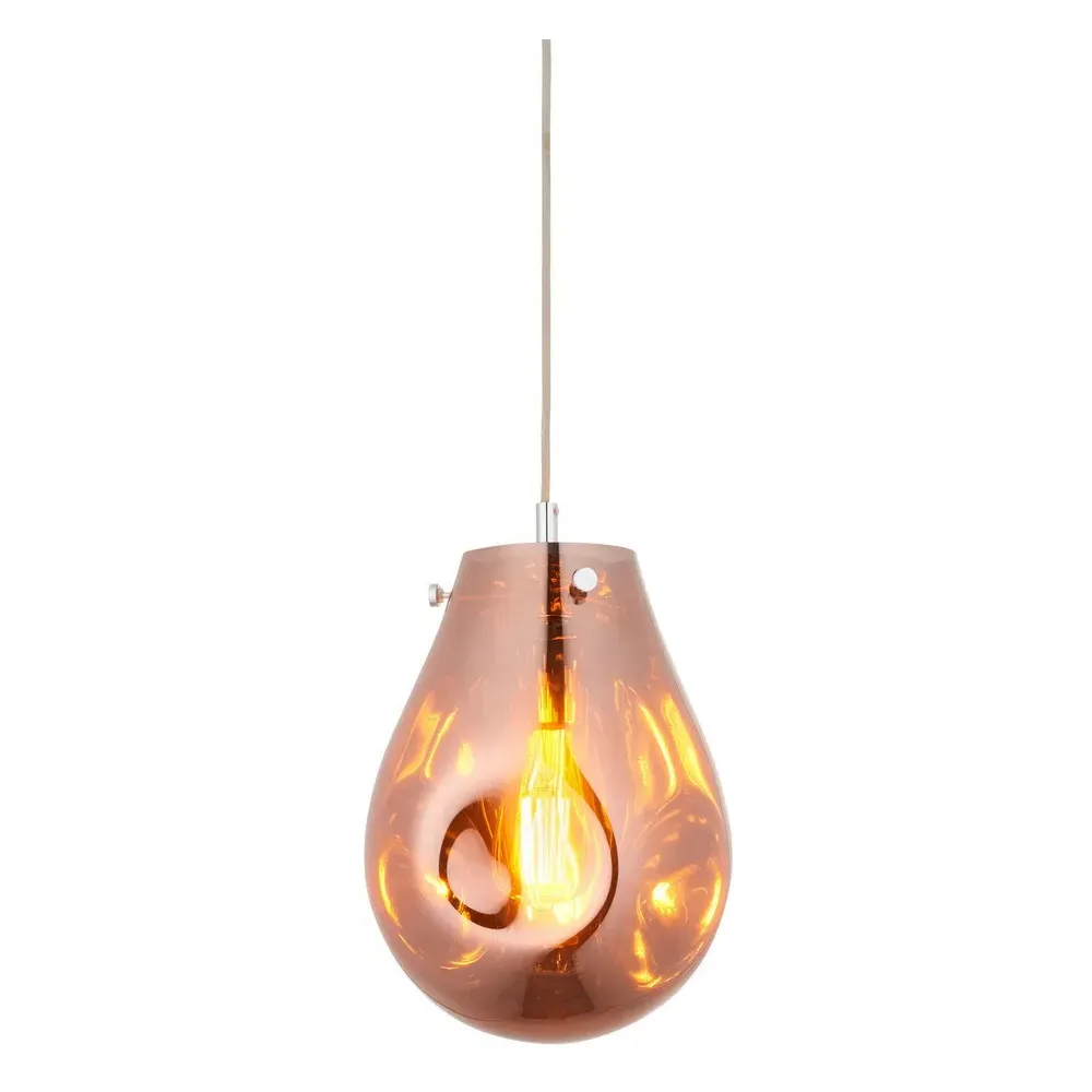 Perugia Small Pendant Ceiling Lamp - Copper, Metallic Glass