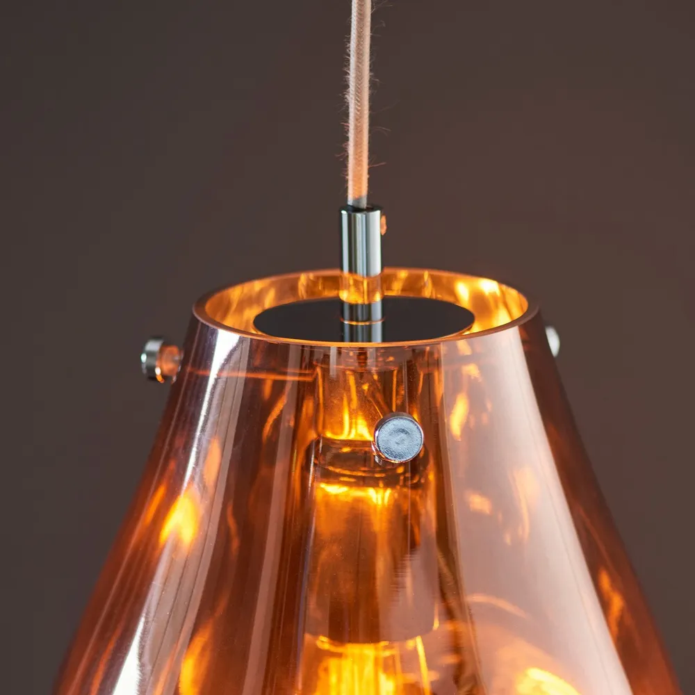 Perugia Small Pendant Ceiling Lamp - Copper, Metallic Glass