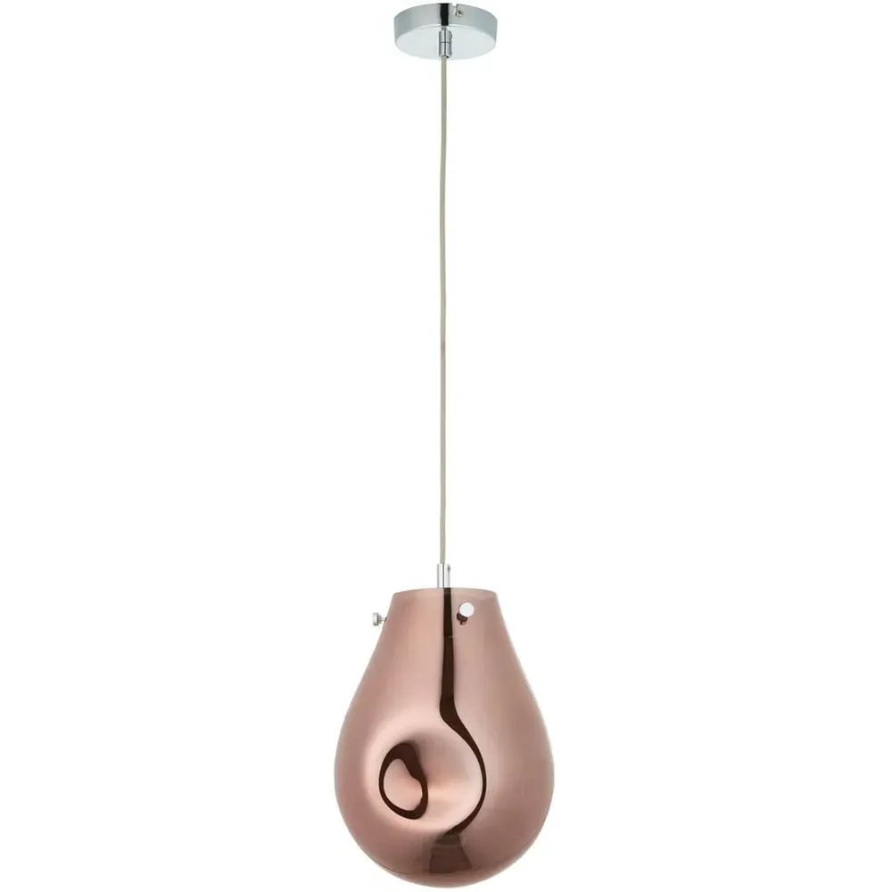 Perugia Small Pendant Ceiling Lamp - Copper, Metallic Glass
