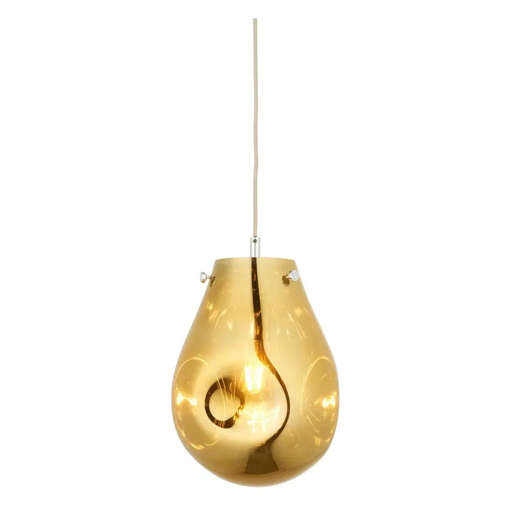Perugia Small Pendant Ceiling Lamp - Gold, Metallic Glass