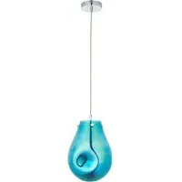 Perugia Small Pendant Ceiling Lamp - Petrol, Metallic Glass