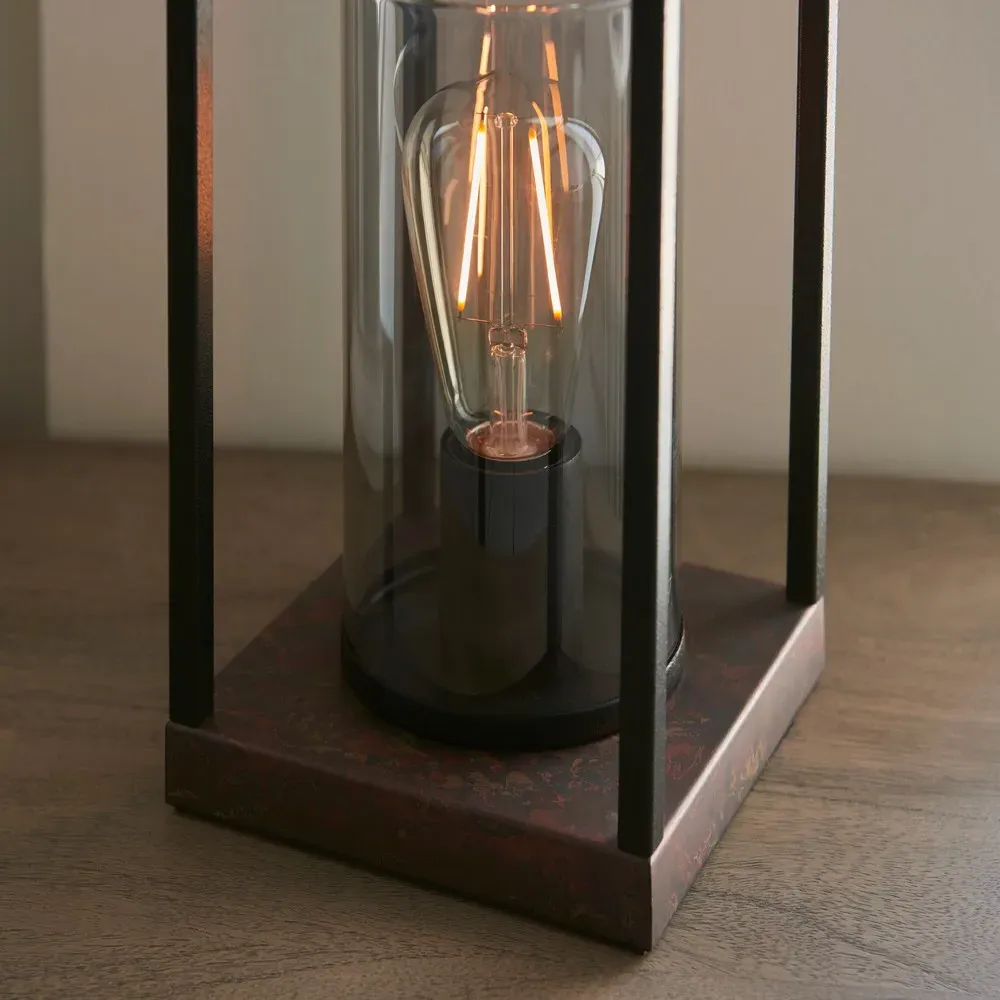 Pescasseroli Rectangular Table Lamp - Black, Bronze Patina