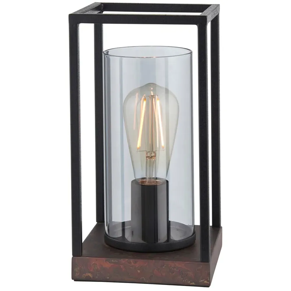 Pescasseroli Rectangular Table Lamp - Black, Bronze Patina image