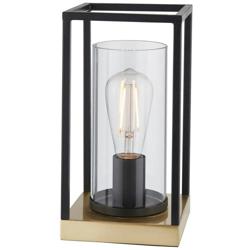 Pescasseroli Rectangular Table Lamp - Clear, Brass image