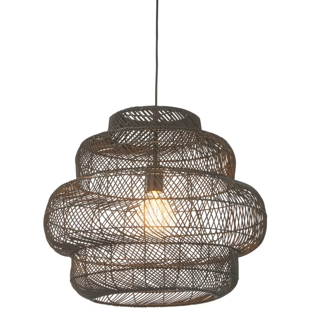Piacenza Pendant Light - Black, Rattan