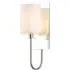 Pisa Wall Lamp - Bright Nickel, White Fabric