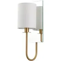 Pisa Wall Lamp - Satin Brass, White Fabric