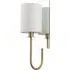 Pisa Wall Lamp - Satin Brass, White Fabric