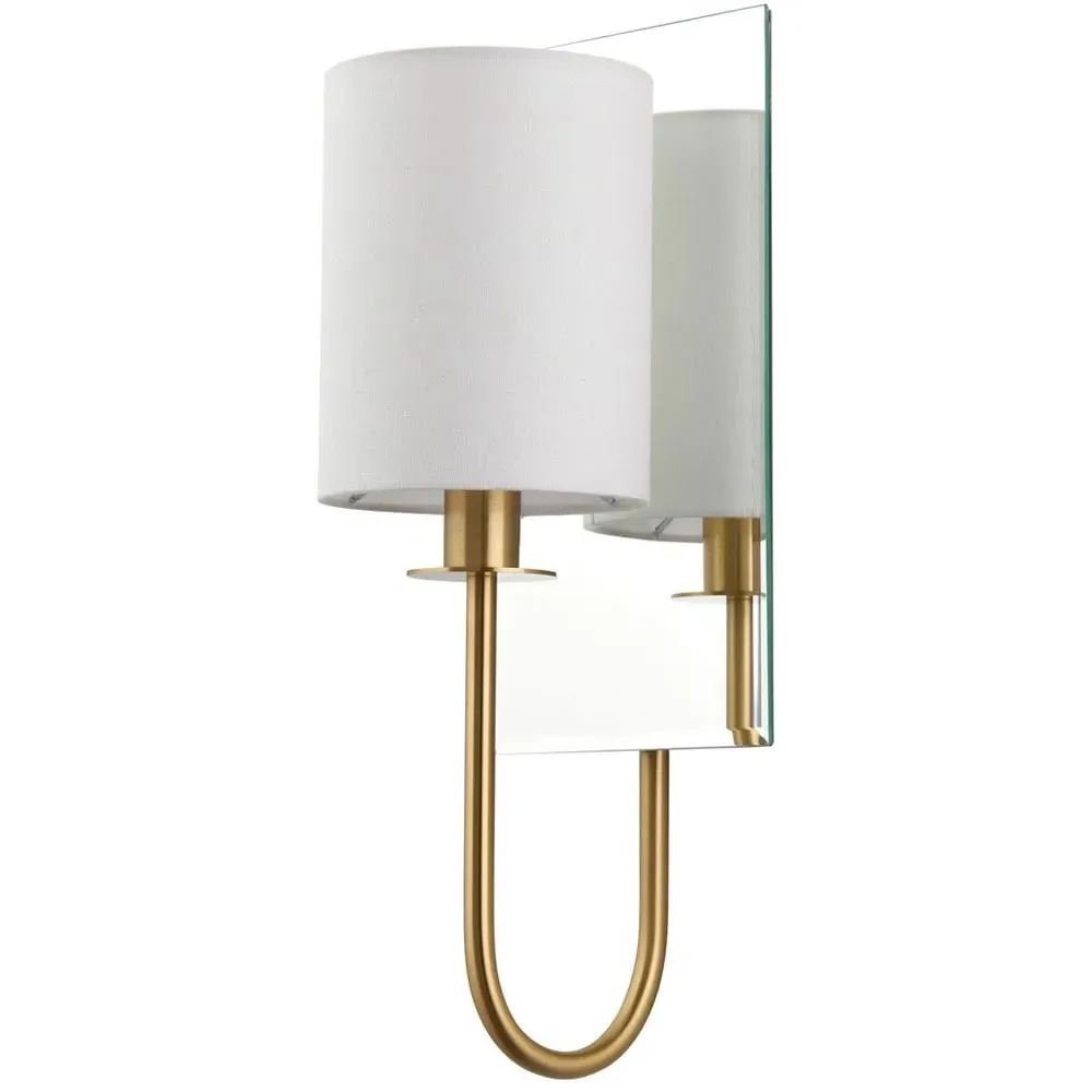 Pisa Wall Lamp - Satin Brass, White Fabric