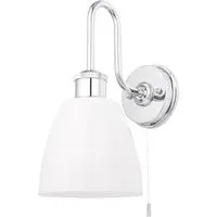 Pozzuoli Opal Glass Bathroom Wall Light - Silver, Chrome