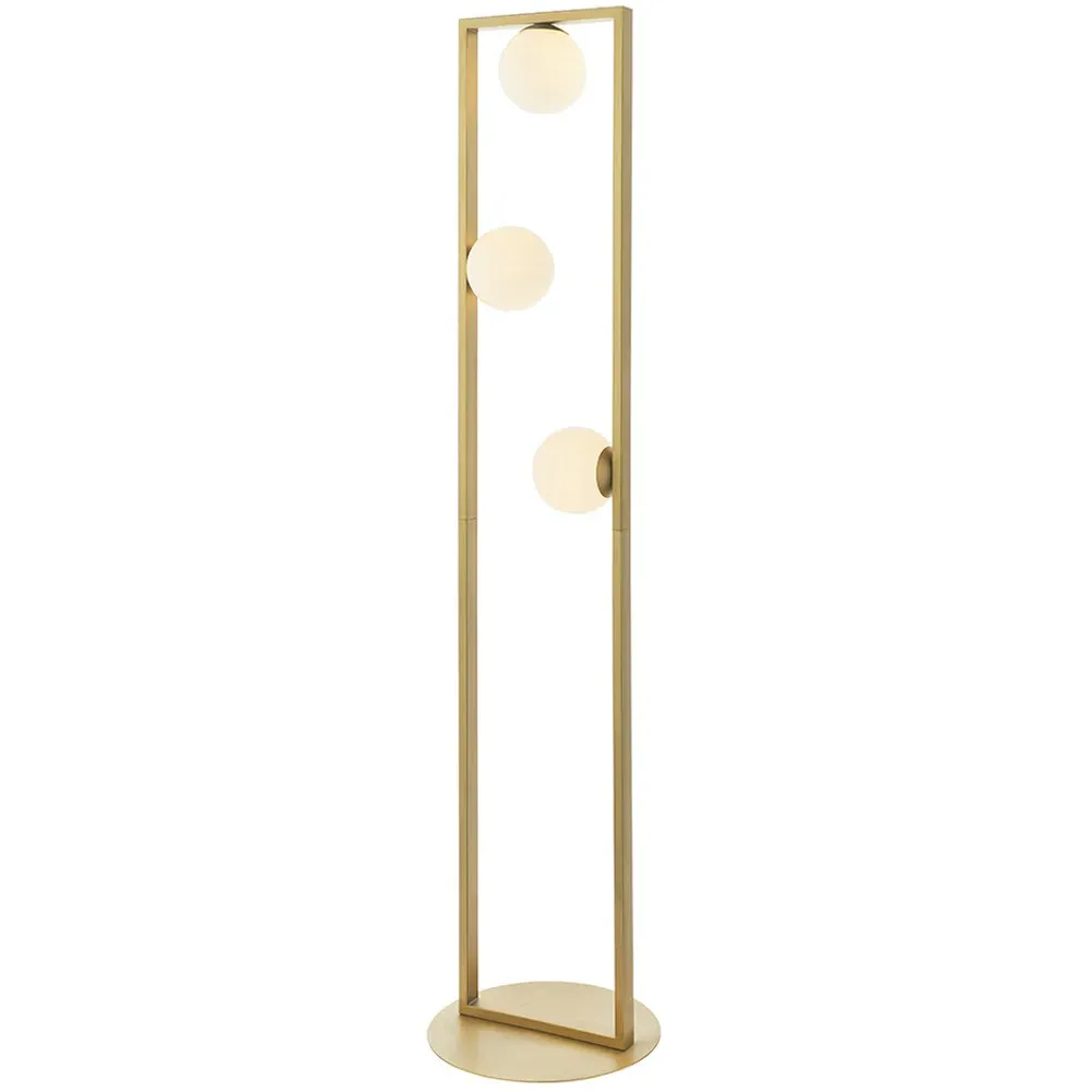 Ravello 3 Light Floor Lamp - Gold, Glass