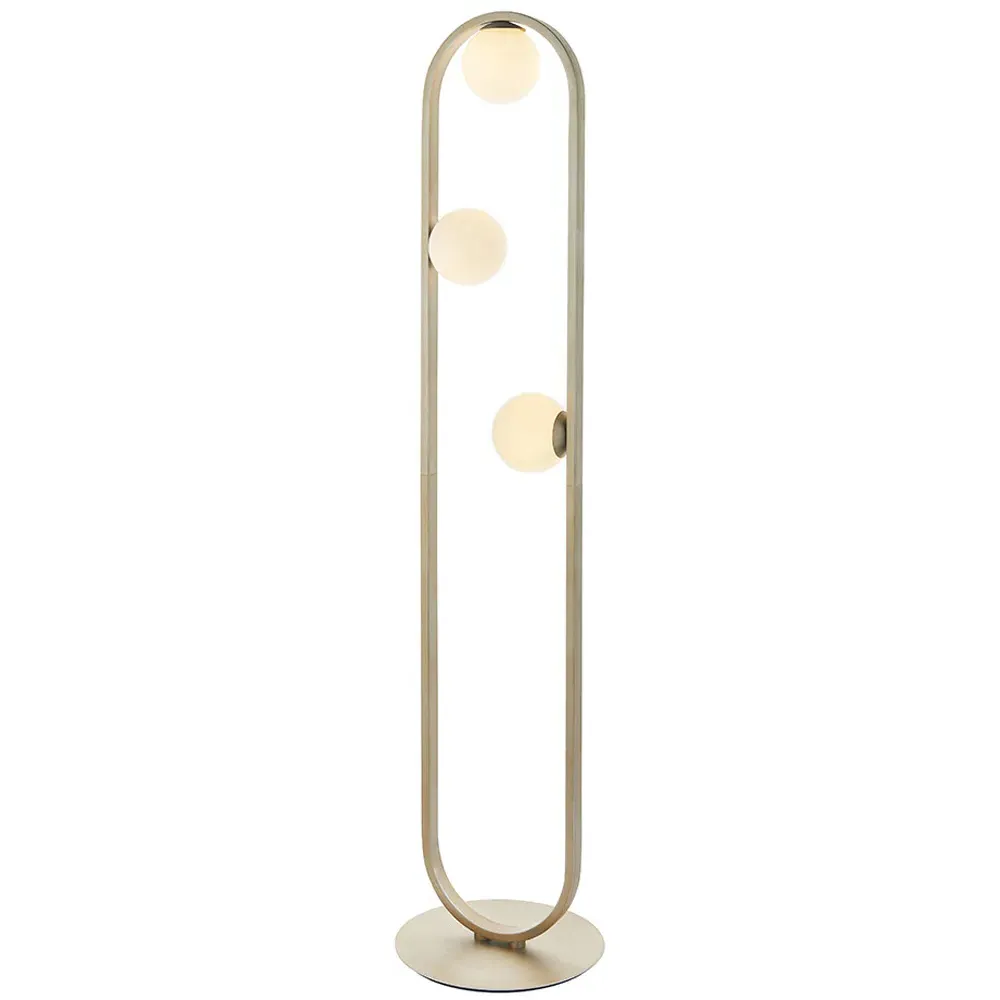 Ravello 3 Light Floor Lamp - Silver, Glass