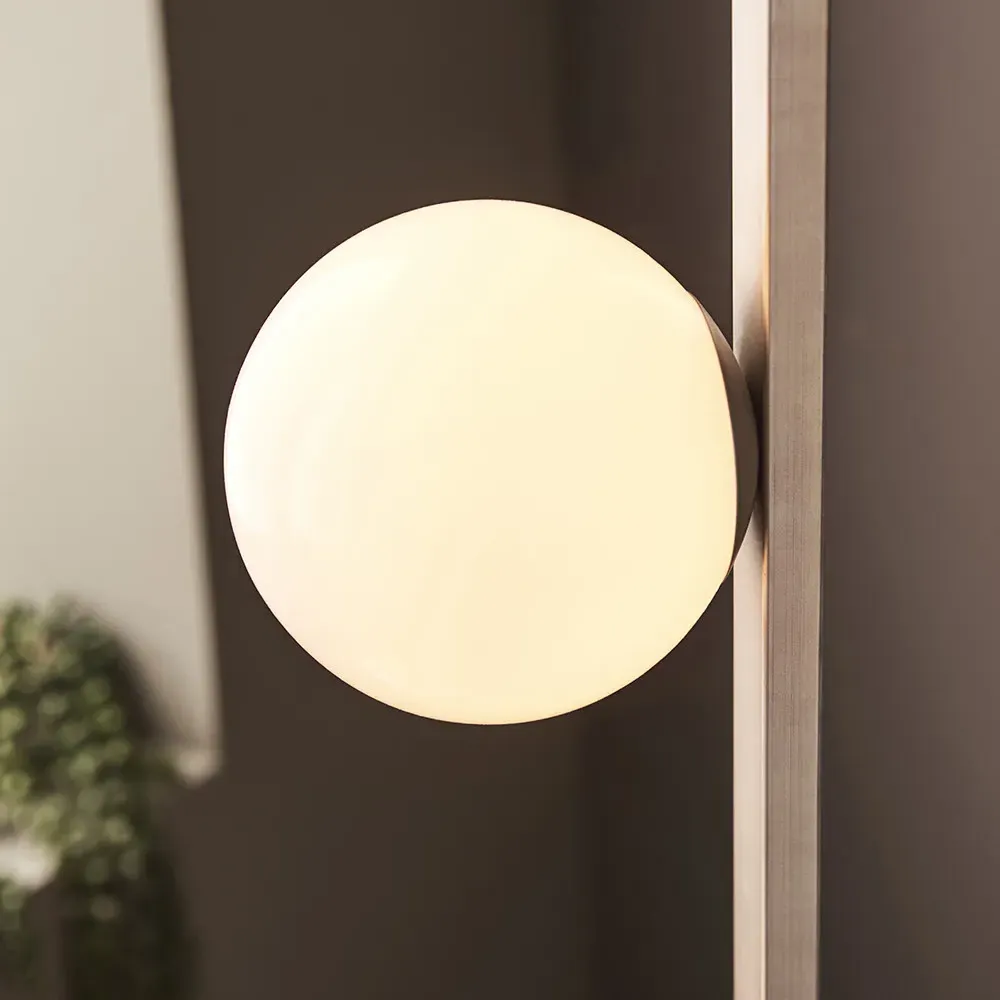 Ravello 3 Light Floor Lamp - Silver, Glass