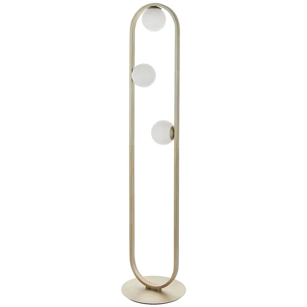 Ravello 3 Light Floor Lamp - Silver, Glass