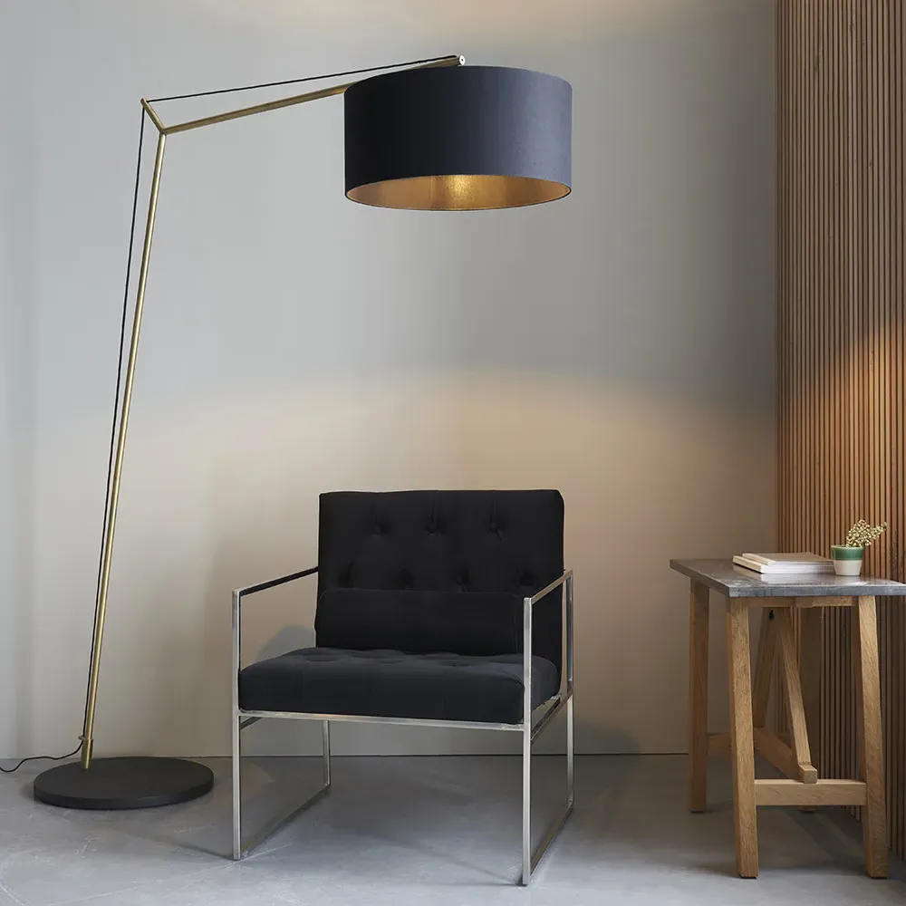 Ravenna Floor Lamp - Black, Cotton