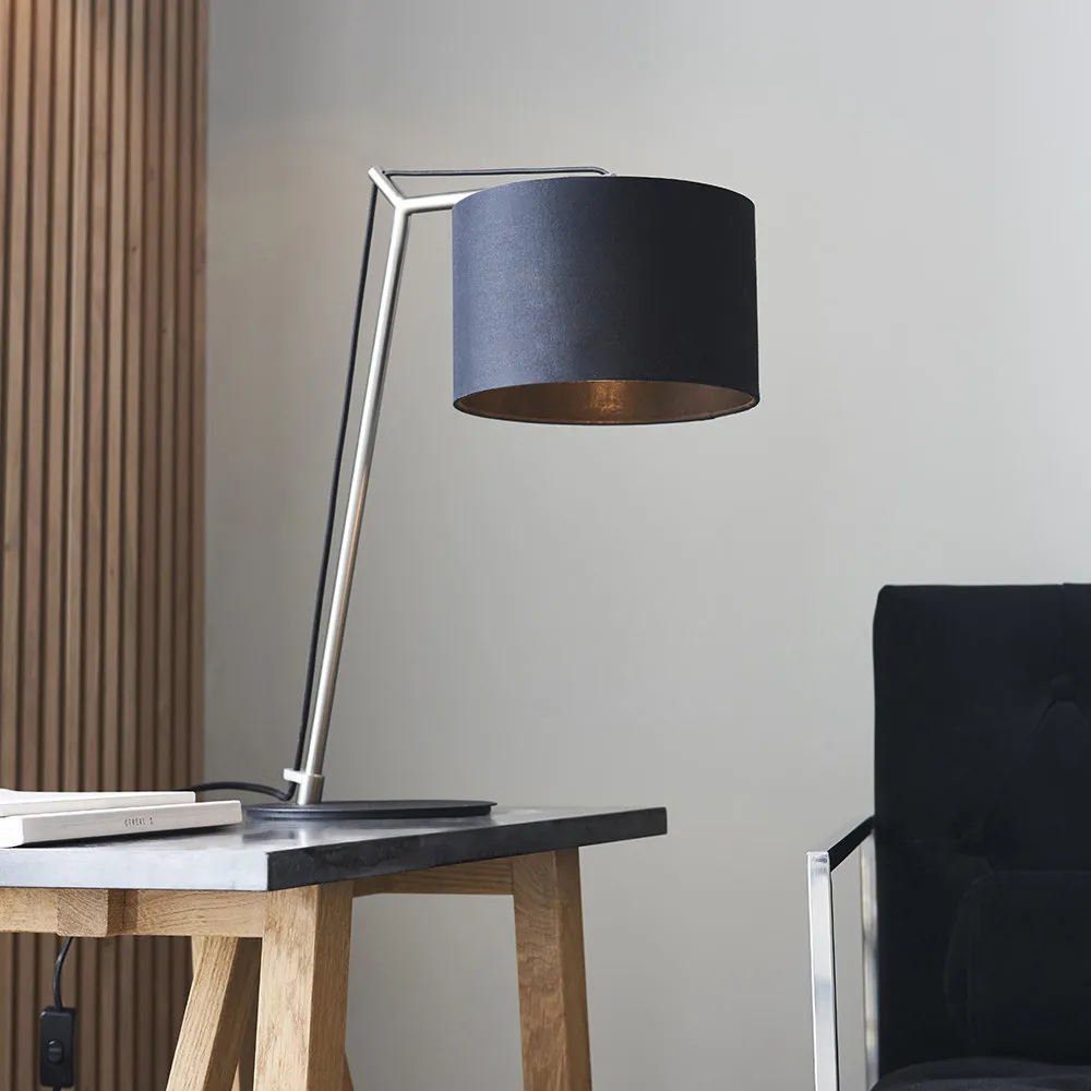 Ravenna Table Lamp - Black, Cotton