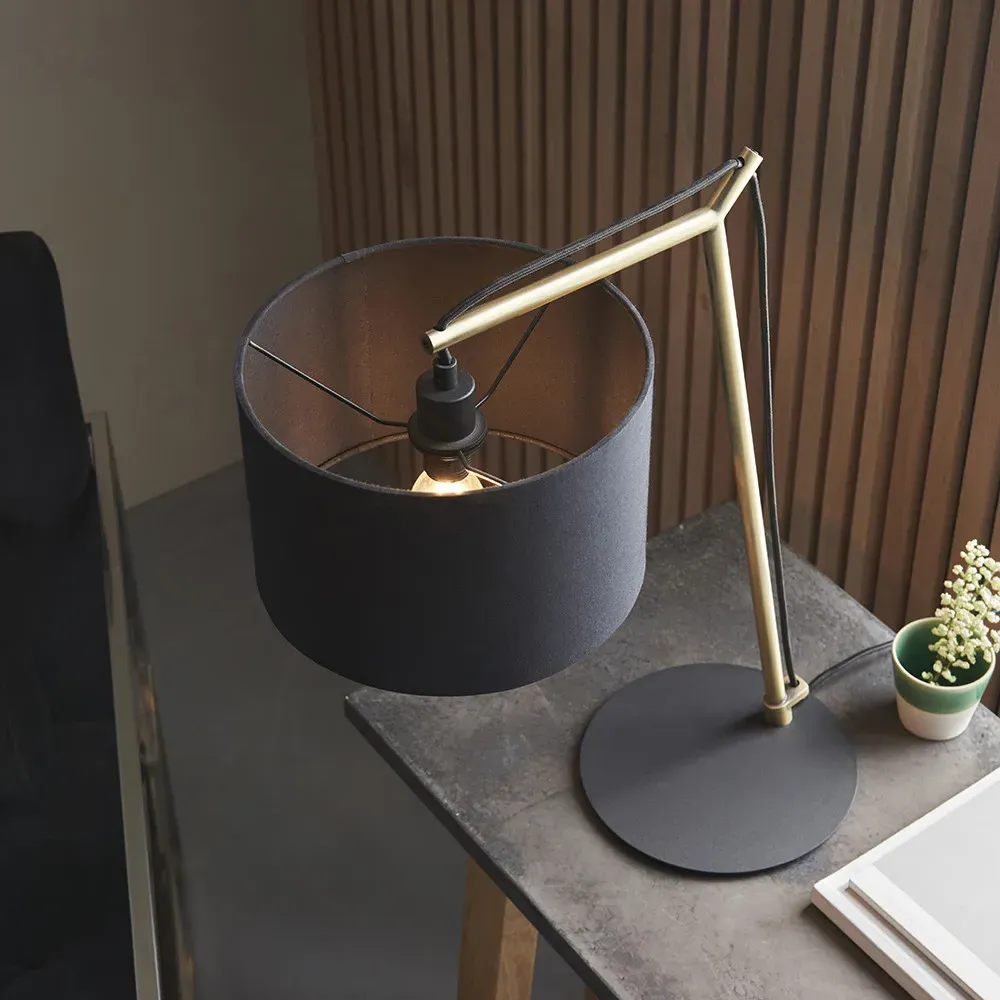 Ravenna Table Lamp - Black, Cotton