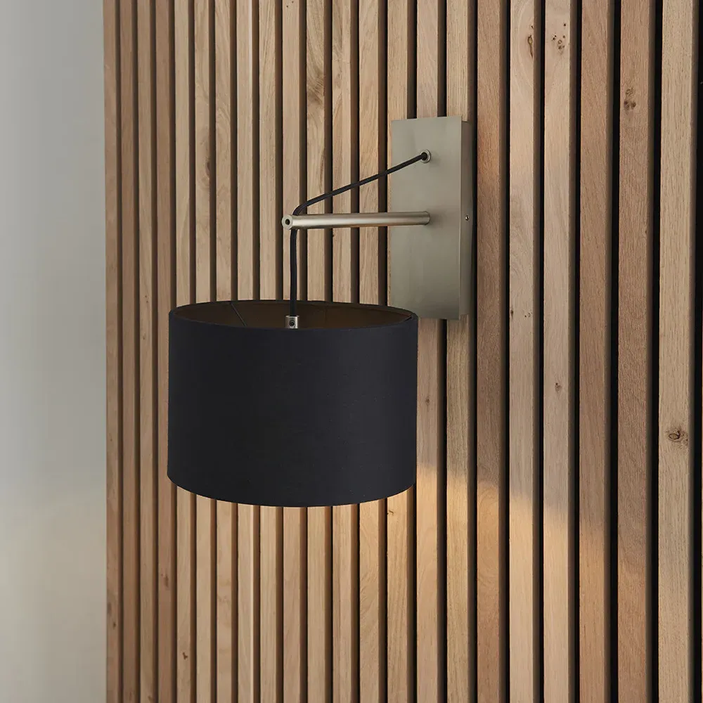 Ravenna Wall Lamp - Black, Cotton