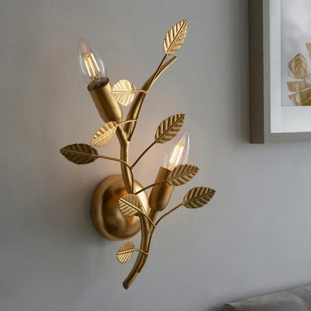 Reggio 2 Light Wall Light - Gold Leaf