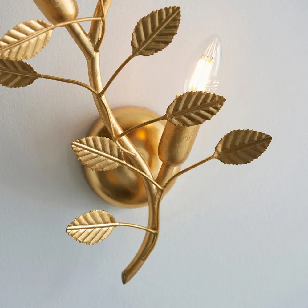 Reggio 2 Light Wall Light - Gold Leaf