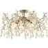 Rimini 3 Light Semi Flush Ceiling Pendant - Gold, Glass
